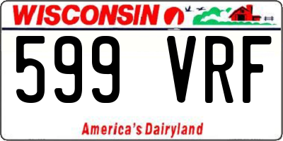 WI license plate 599VRF