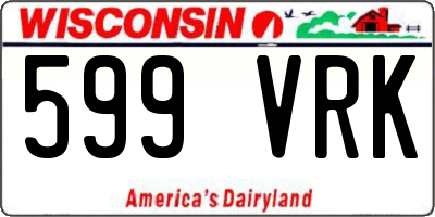 WI license plate 599VRK