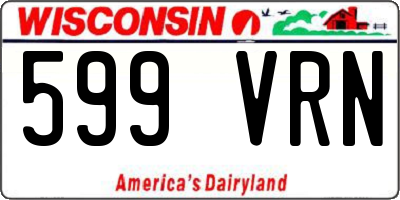 WI license plate 599VRN