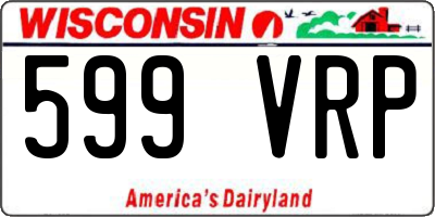 WI license plate 599VRP