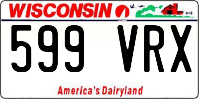 WI license plate 599VRX