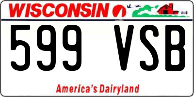 WI license plate 599VSB