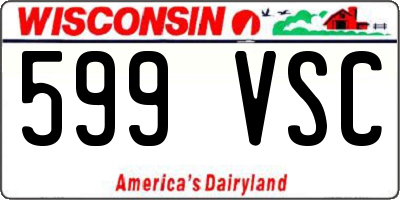 WI license plate 599VSC