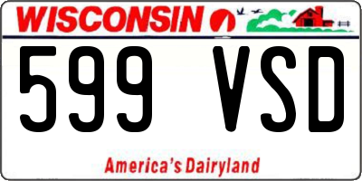 WI license plate 599VSD