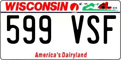 WI license plate 599VSF