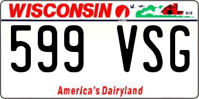 WI license plate 599VSG