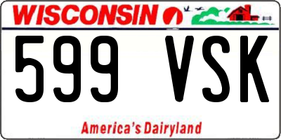 WI license plate 599VSK