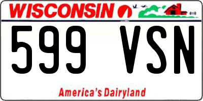 WI license plate 599VSN