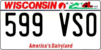 WI license plate 599VSO