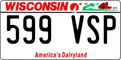 WI license plate 599VSP