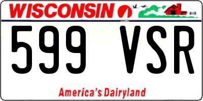 WI license plate 599VSR