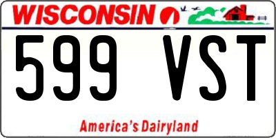 WI license plate 599VST