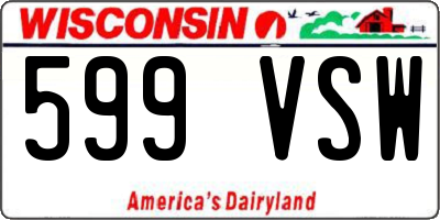 WI license plate 599VSW