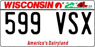 WI license plate 599VSX
