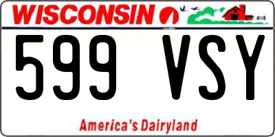 WI license plate 599VSY