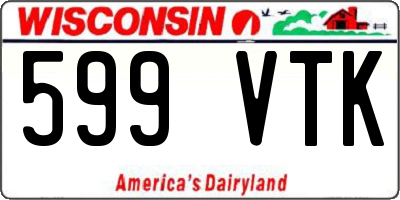 WI license plate 599VTK