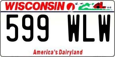WI license plate 599WLW