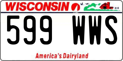 WI license plate 599WWS