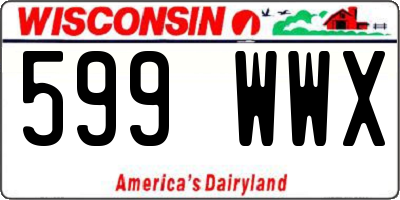 WI license plate 599WWX