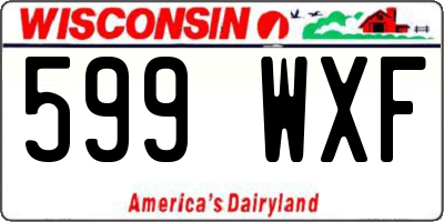 WI license plate 599WXF