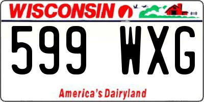 WI license plate 599WXG