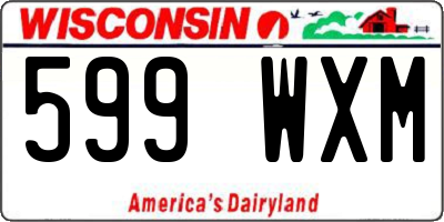 WI license plate 599WXM