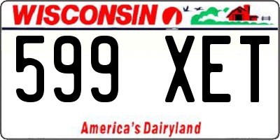 WI license plate 599XET