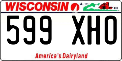WI license plate 599XHO