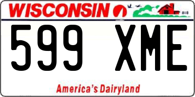 WI license plate 599XME
