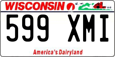 WI license plate 599XMI