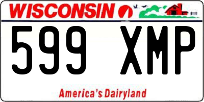 WI license plate 599XMP