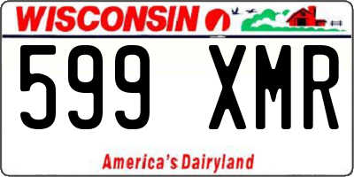WI license plate 599XMR