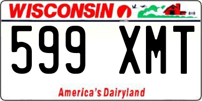 WI license plate 599XMT