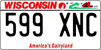WI license plate 599XNC
