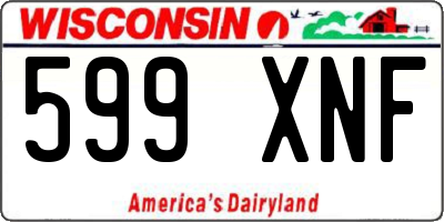WI license plate 599XNF