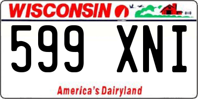 WI license plate 599XNI