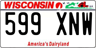 WI license plate 599XNW
