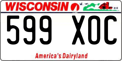 WI license plate 599XOC