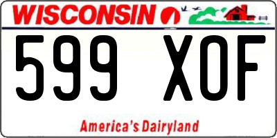 WI license plate 599XOF