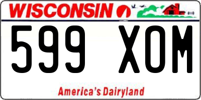WI license plate 599XOM