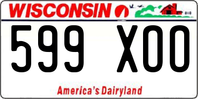 WI license plate 599XOO