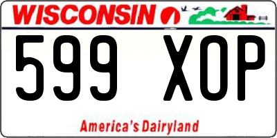 WI license plate 599XOP