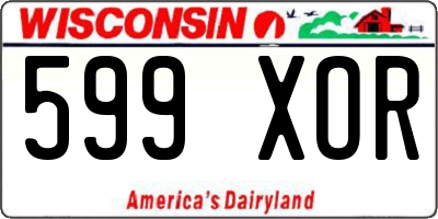 WI license plate 599XOR