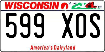 WI license plate 599XOS