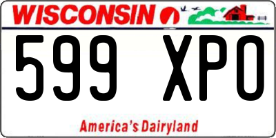 WI license plate 599XPO