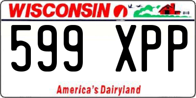 WI license plate 599XPP