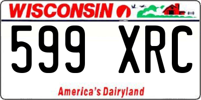 WI license plate 599XRC