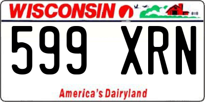 WI license plate 599XRN