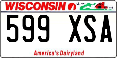 WI license plate 599XSA