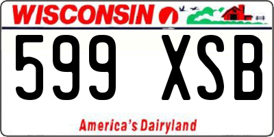 WI license plate 599XSB